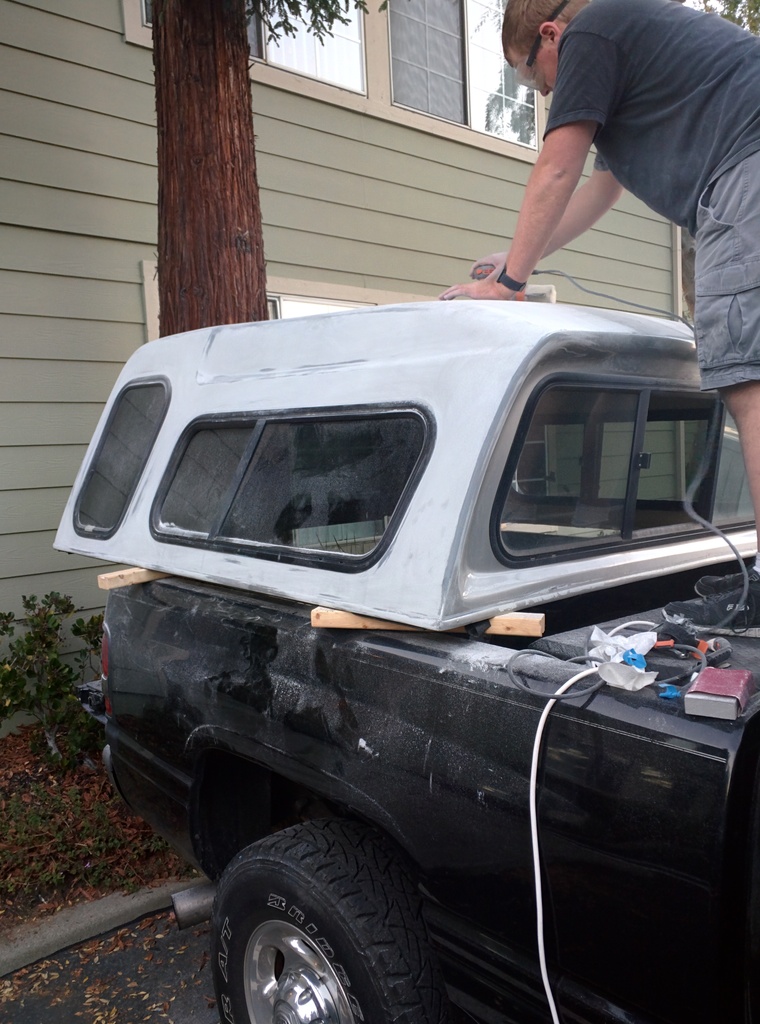 Kevin Sanding the top of the shell